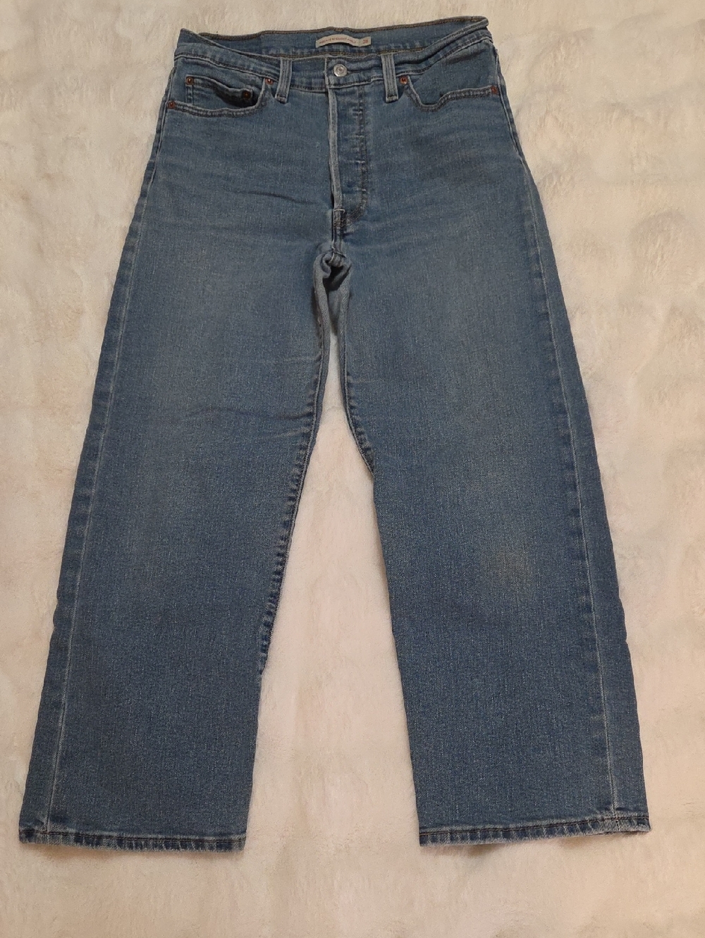 Levi's Light Blue Ribcage Straight Ankle Jeans